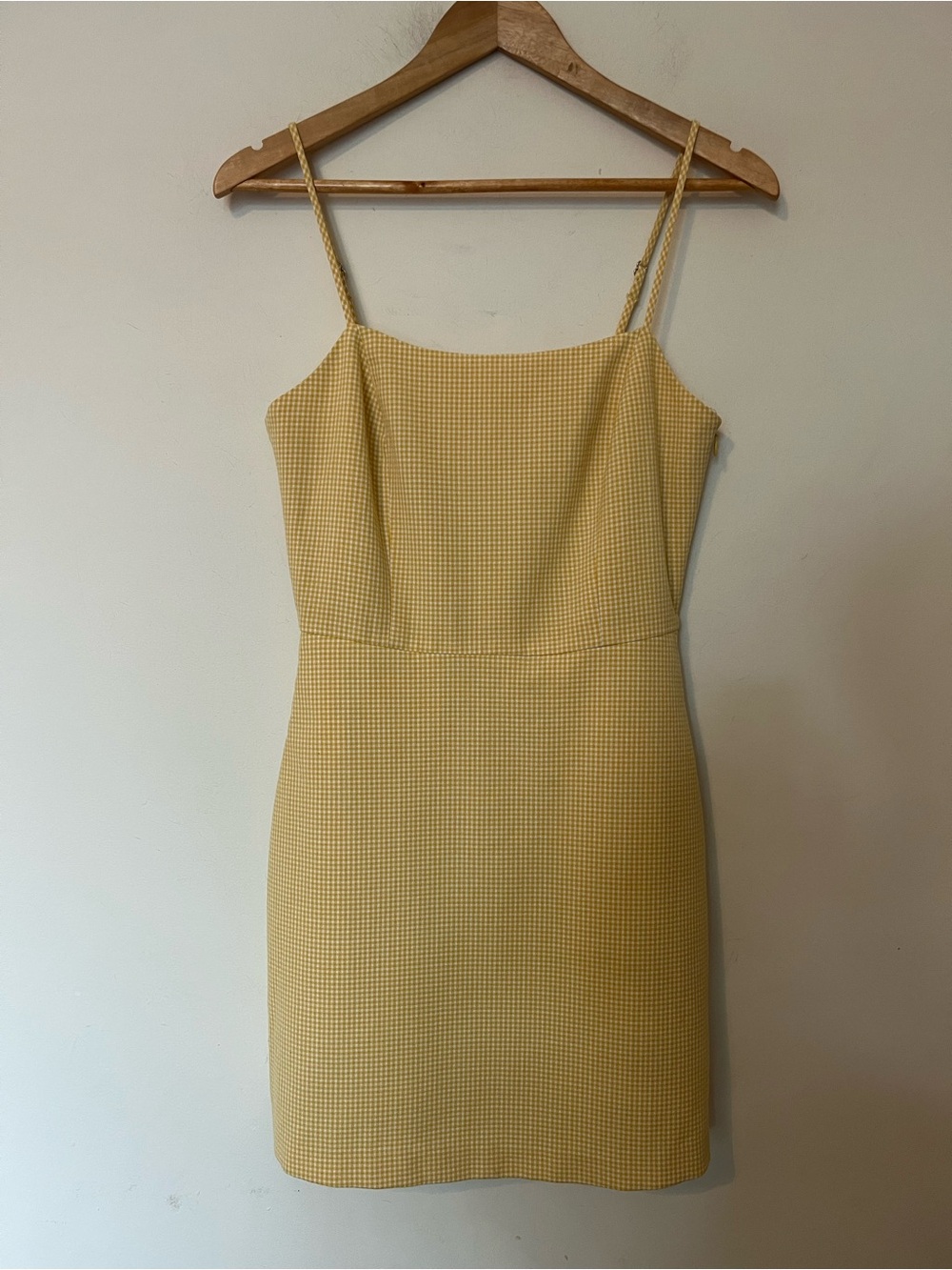 Wilfred Gingham Mini Dress Size 4 Yellow Isabelle Aritzia Summer - Picture 3 of 9
